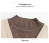 Women's Knit Pullover Sweater: Semi-High Neck, Two-Piece Look, Autumn/Winter Style for Middle-Aged.