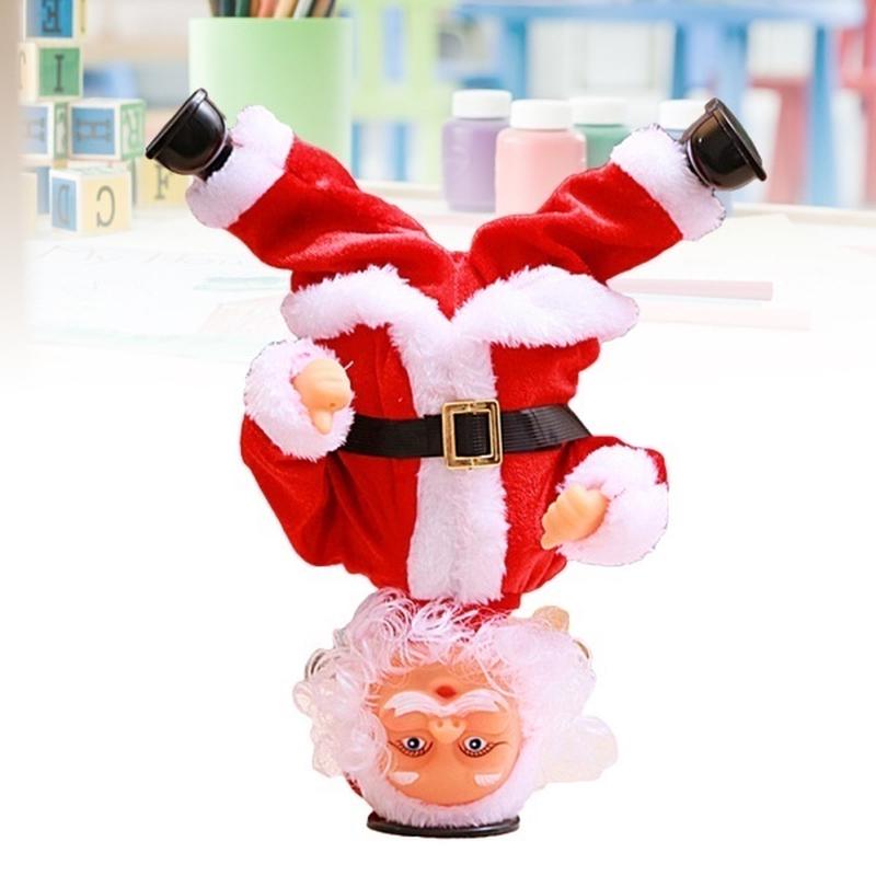 1Pc Handstand Dancing Santa Claus Electric Creative Music Toy Christmas Gift Decoration