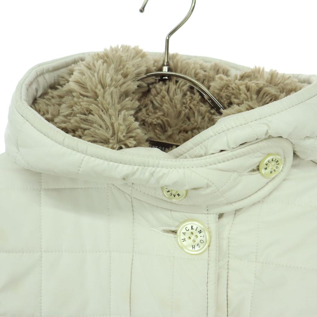 Mackintosh Made In the UK Long Sleeve Quilted Coat 34 White Women Used