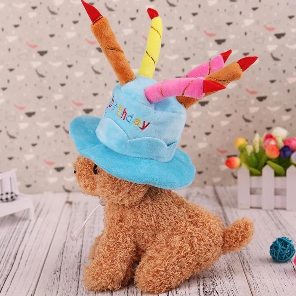 Cute Dog Party Hat Adjustable Birthday Cake Hat Cat Party Costume  Birthday Celebration