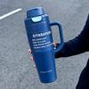 1pc Stainless Steel Dual-Waterway Tumbler, 1200ml Handled Insulated Mug, Portable Outdoor Sports Cold Cup, Couple Gift