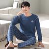 Men's pajamas spring and autumn pure cotton long-sleeved casual loungewear youth men's autumn thin cotton large-size suit