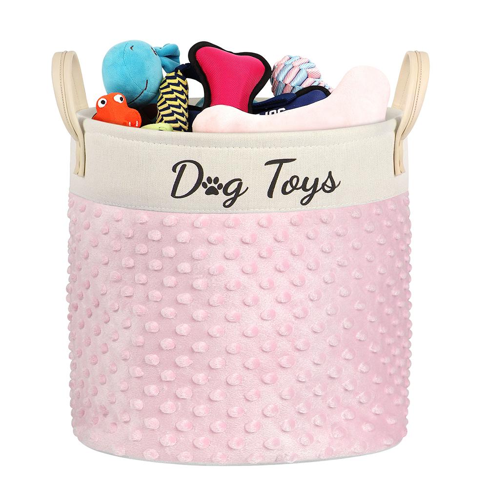 

Модная корзина для хранения игрушек для собак, складная холщовая сумка для собак с принтом лап, коробка для хранения игрушек для домашних животных, аксессуаров для собак и кошек, зоотовары 30x30cm розовый