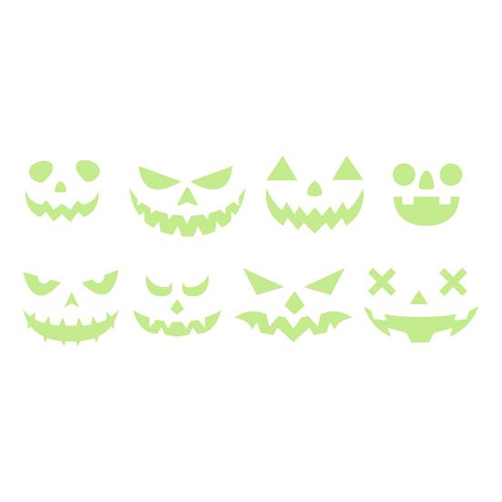 Glow in The Dark Pumpkin Sticker 2Pcs Halloween Glow-in-the-Dark Wall Stickers, & Ghost Face Decals for Indoor Ceiling Door Decor, Party Decoration pumpkin