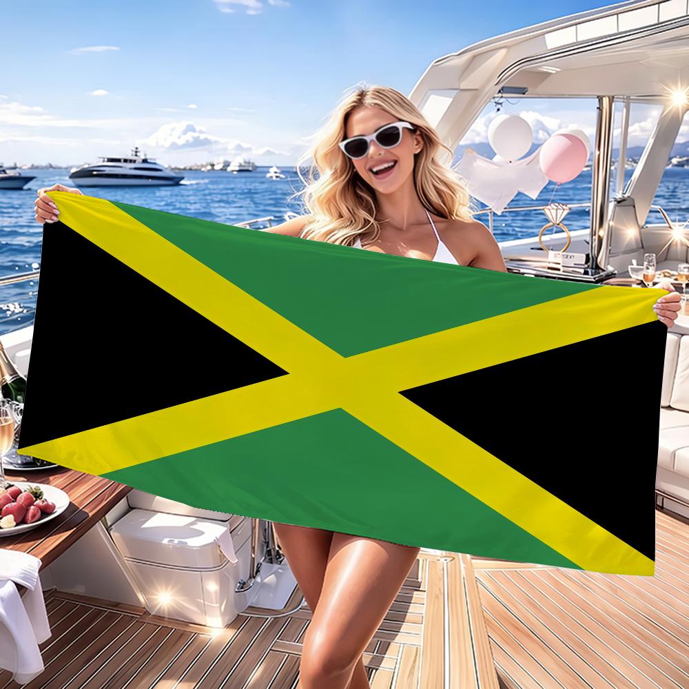 Jamaica Towel Quick Dry Absorbent Beach Towel for Sports, Fitness, Swimming and Outdoor Activities