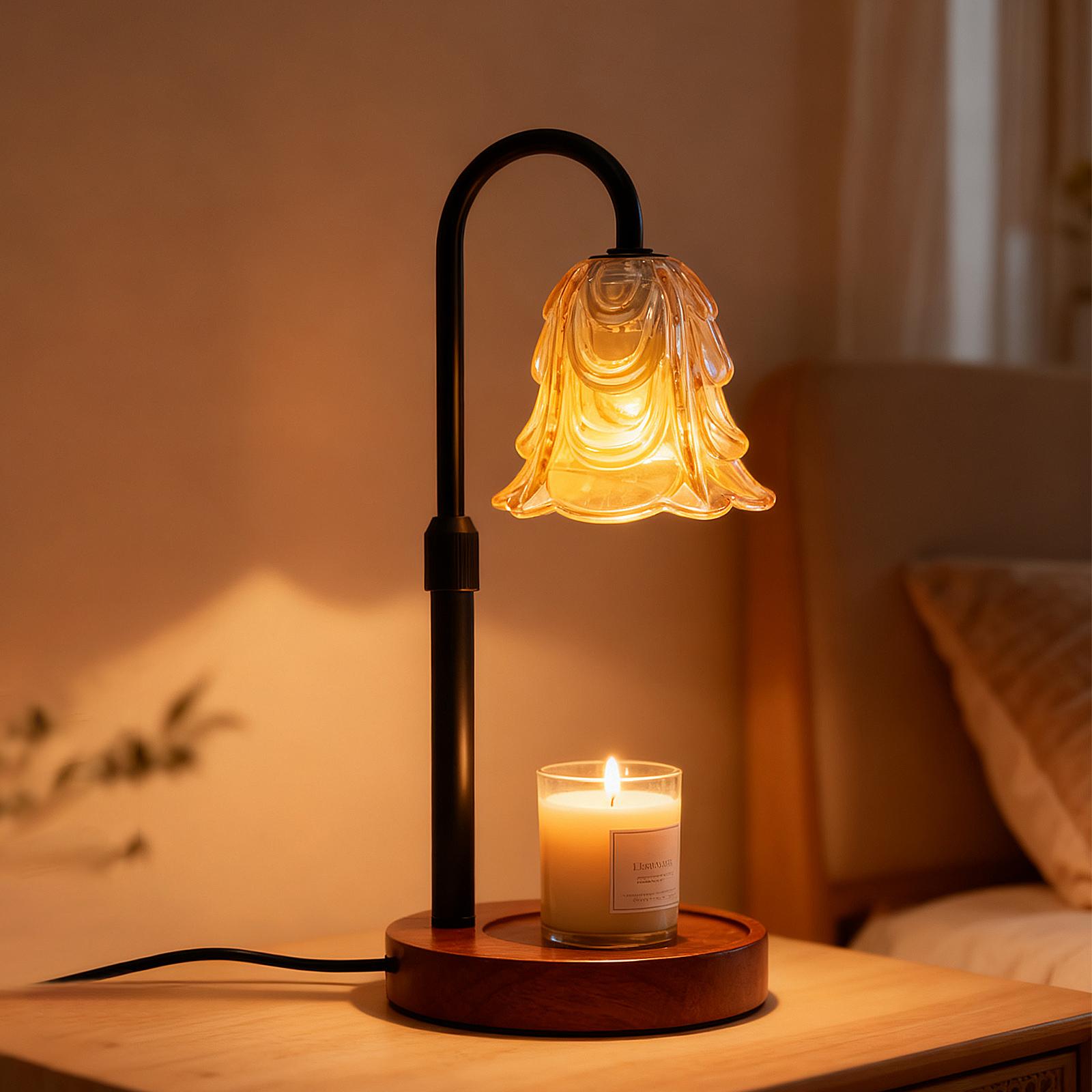 

Dimmable Flower Candle Warmer Lamp UK Decorative Flameless Electric Candle Lamp with 2/4/8H Timer Wax Melt Warmer No Bulb Lamp