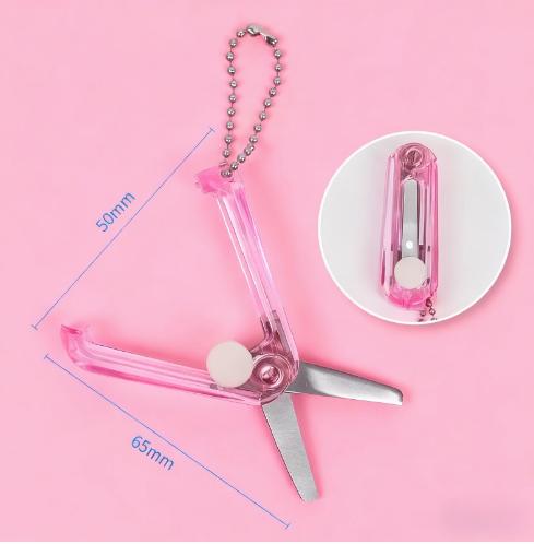 Transparent Mini Scissors, Retractable Folding Portable Scissors, Student Hand-made Paper Scissors