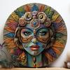 1Pc Thickened 7.8 Inch Round Aluminum Sheet Decorative Painting Ornaments for Holiday Outdoor Yard Garden Home Decoration