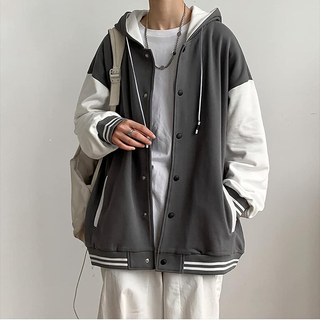 Parka Velká Populární Zimní Šedá 4XL [Poperdision] Pánská Mikina, Módní, Velikost, Bunda, Sportovní, S Kapucí, Stylová, Ležérní, Svetr, Kabát,