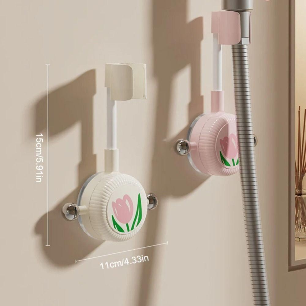 Tulip Pattern Shower Head Support Stand 360° Adjustable Wall Mounted Shower Base  Kitchen