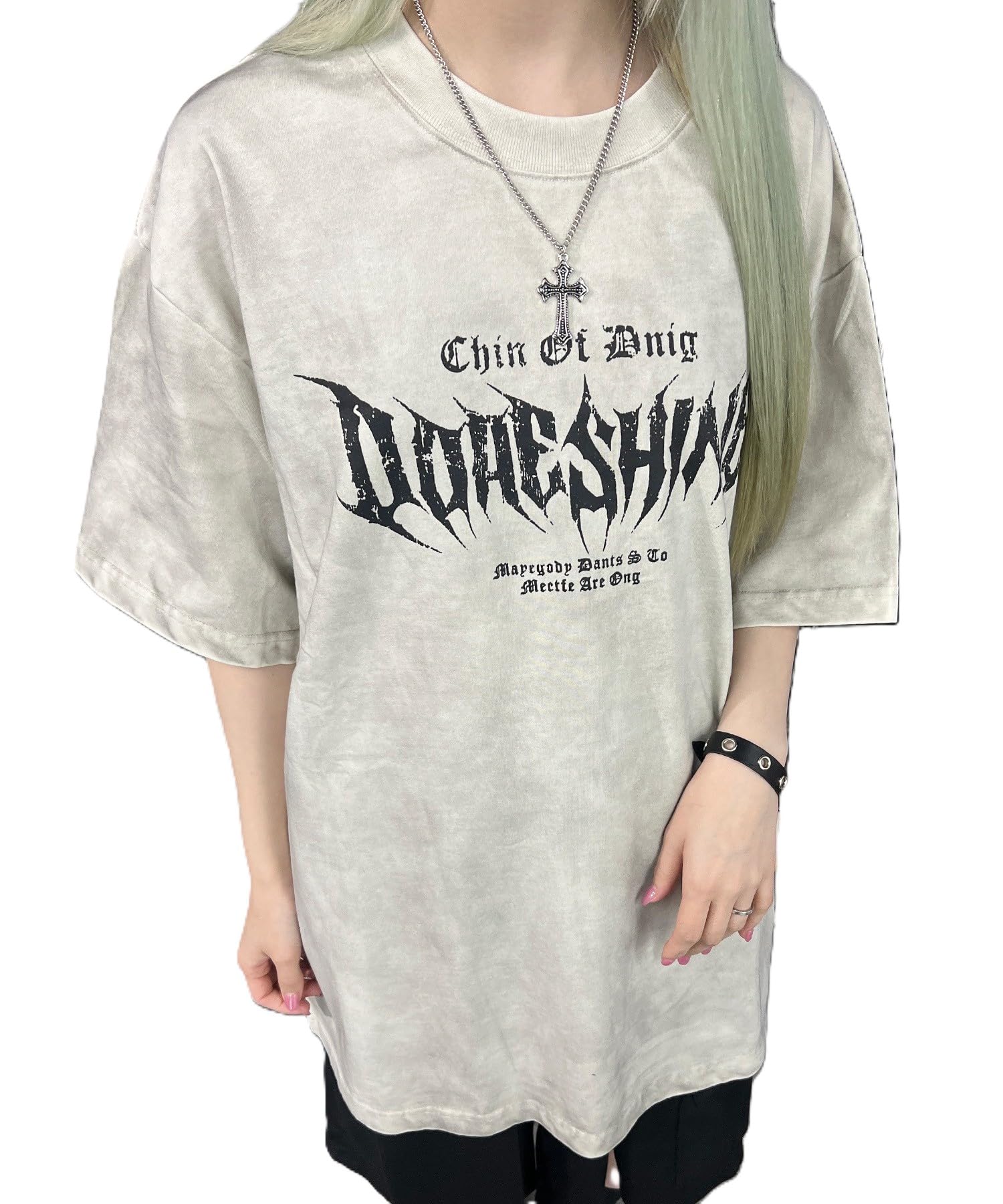 

WEGO Figments Short Sleeve Dirty Metal Oversized Short Sleeve Summer Korean Size White T-Shirt, Logo, T-Shirt, Top, Clothes, Style, Women s, F, белый