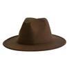 Solid Color Retro Jazz Fedora - Ethnic Style Wide Brim Wool Felt Hat for British Gentleman