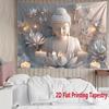 2D Buddha Lotus Print Tapestry, Zen Meditation Wall Hanging for Living Room Bedroom Yoga Room Decor