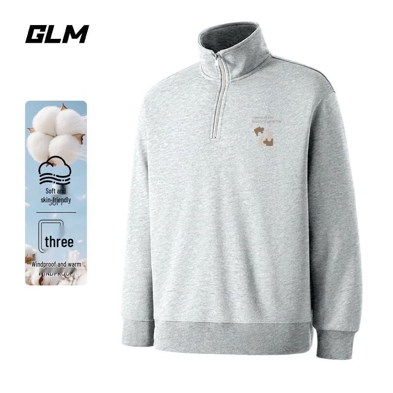

GLM Men s Autumn Half-Zip Loose Fit Stand-Collar Sweatshirt M
