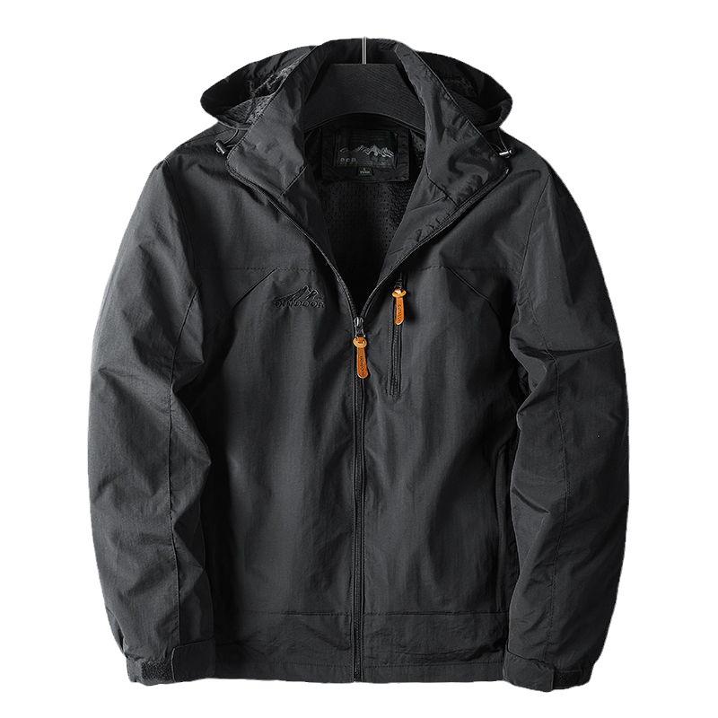 Spring Autumn Mens Jacket Oversized  Thin Breathable Outdoor Hiking Coat Windproof Rainproof Hooded Jackets Men Clothing