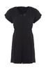 Women's Fashion New Big Size Jumpsuit Black Woven V-Neck Jumpsuit