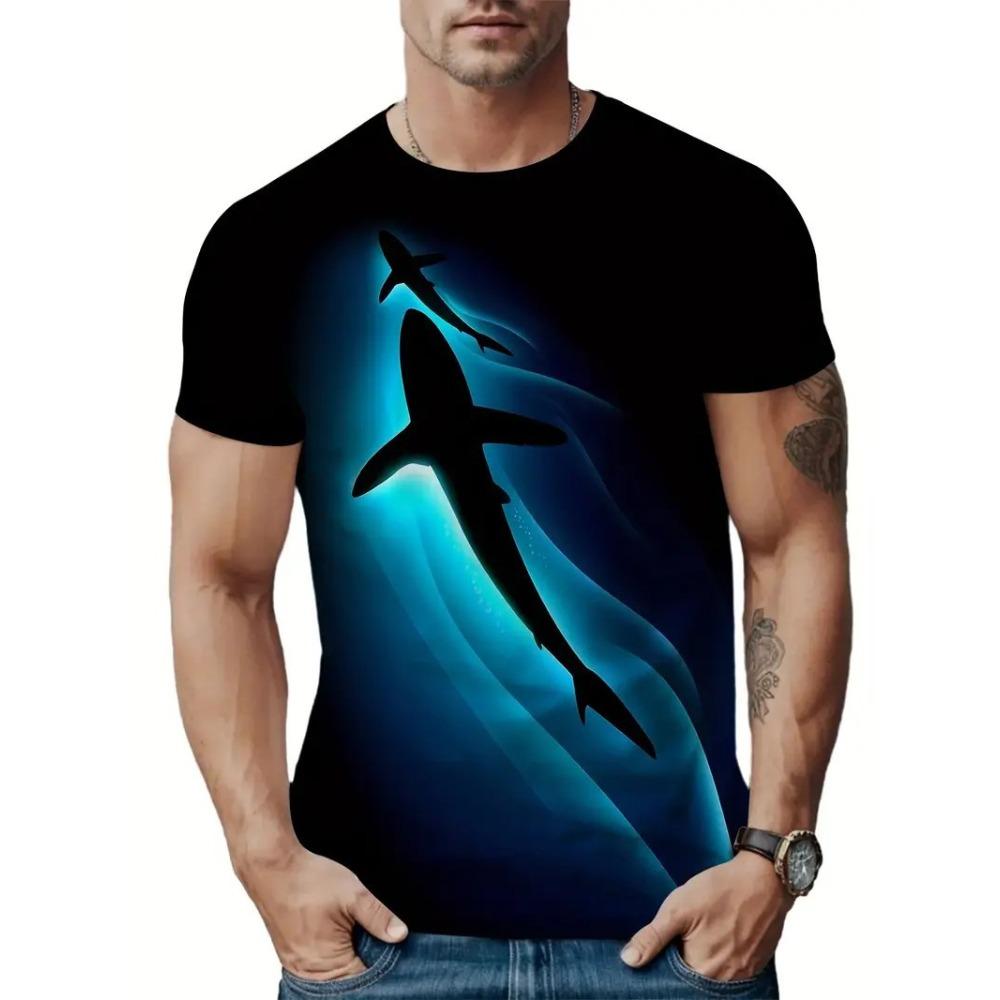 Summer Fashionable Cartoon Pattern 3d Printed Loose Soft Comfortable Plus Size Short Sleeved Round Neck Men's Casual Sport T-shirt