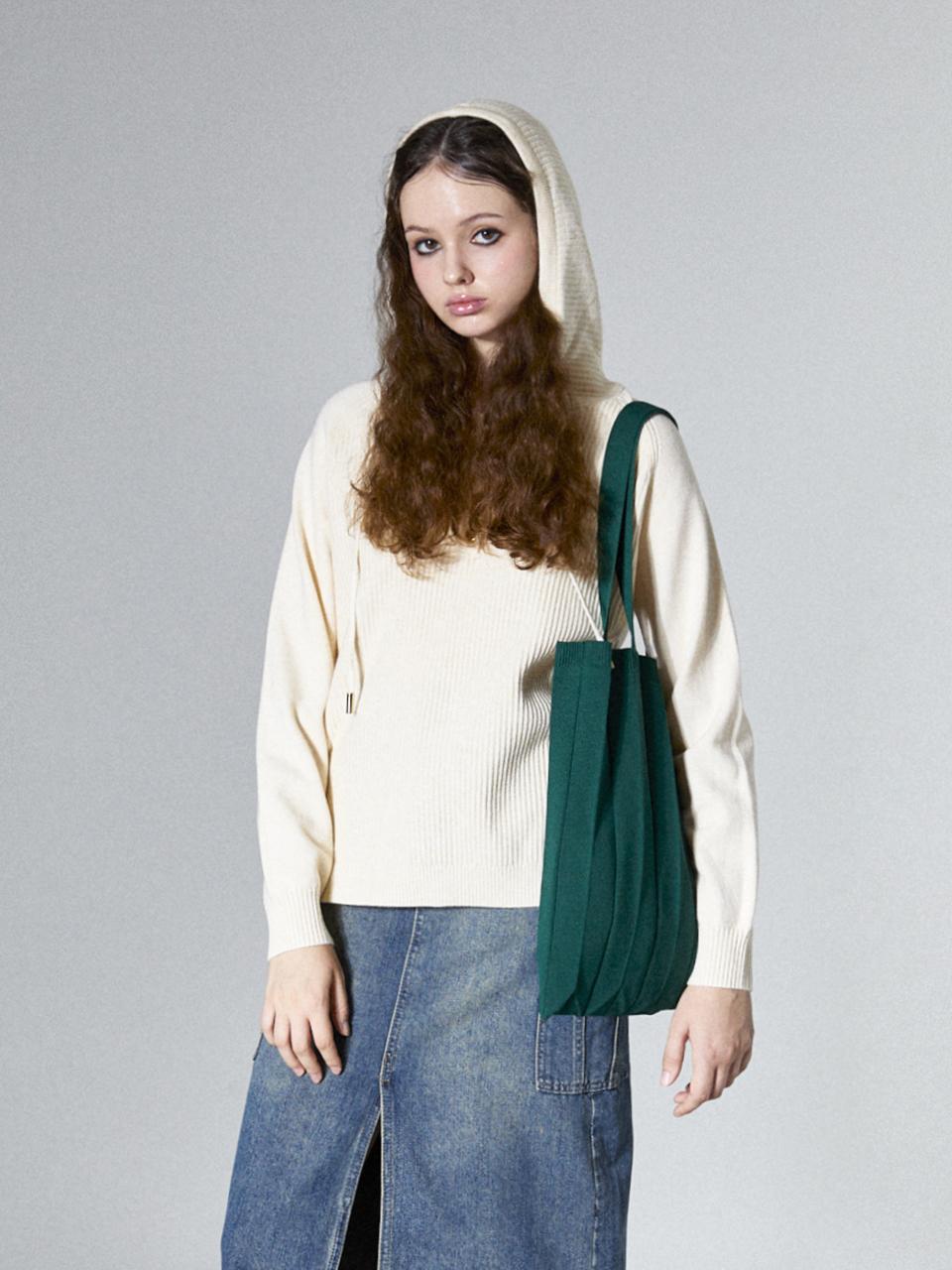Cool Kitten Button Knit Hoodie (Light Beige) Free
