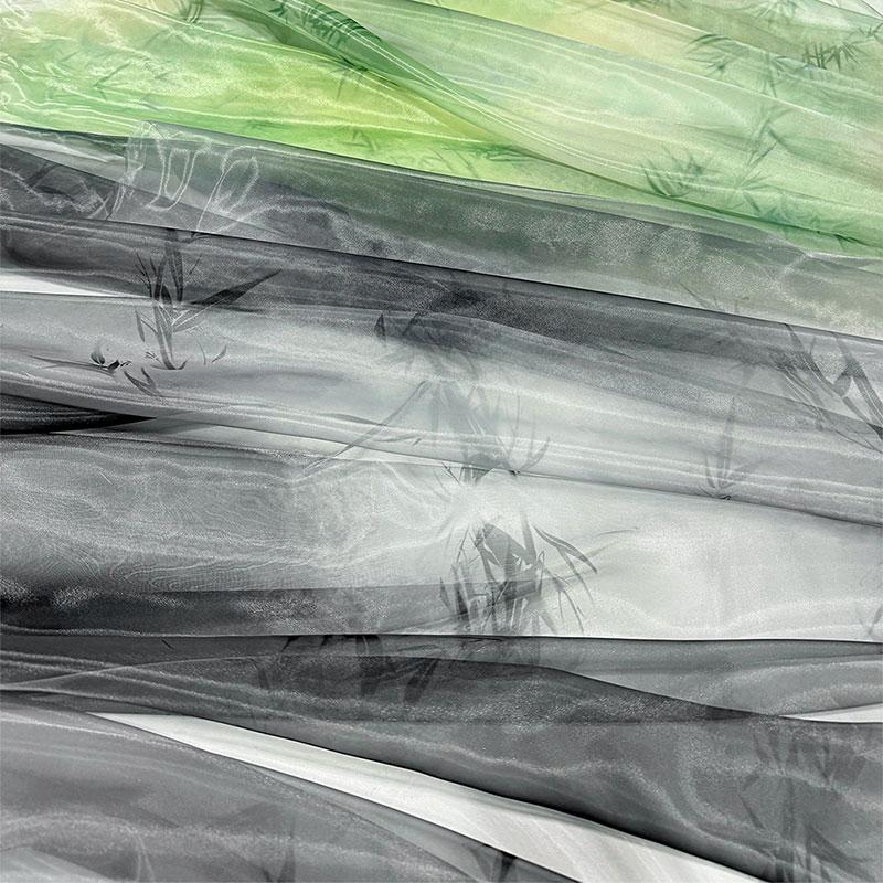 1M Chinese Style Gradient Ultra-thin Chiffon Designer Fabric Translucent Tulle Fabric DIY Ancient Hanfu Dress Costume Upholstery