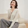 Women's Solid Color Cashmere V-Neck Pullover Sweater - Versatile, Seamless Knit Base Layer