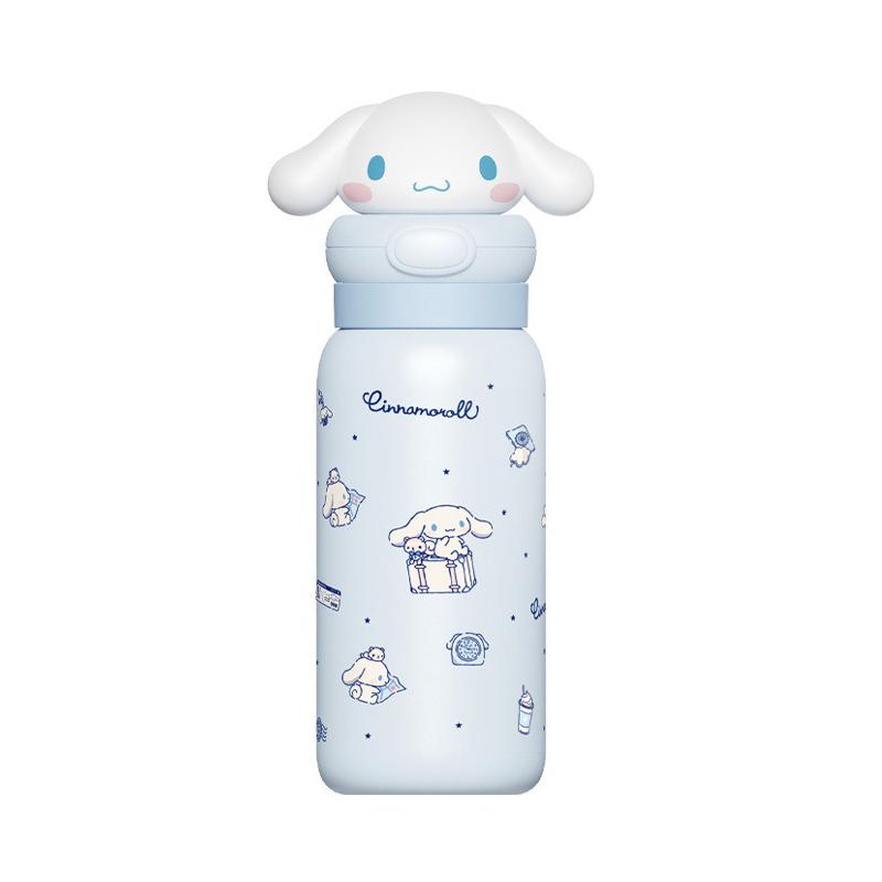Sanrio Thermos Cup 400ml stainless Steel Cartoon Straw Cups with Lifting Rope Hello Kitty My Melody Portable Kids Water Bottle