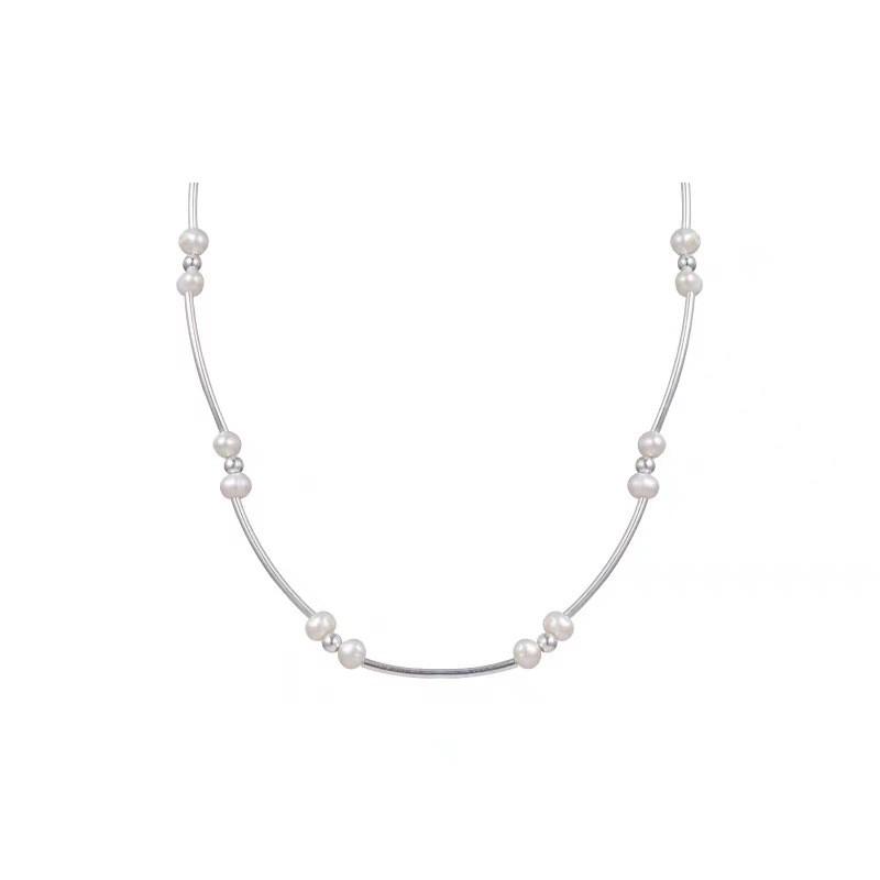Layer Luxurious Double Pearl Necklace Bracelet For Women With Design Geometric