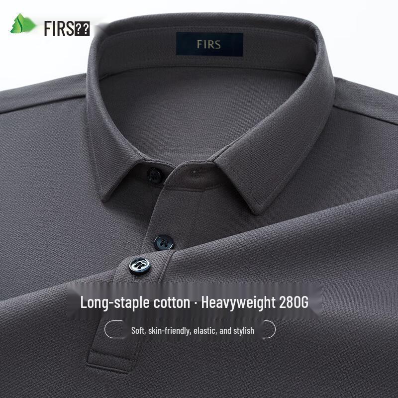 Men's Cotton Blend Long Sleeve Polo T-Shirt