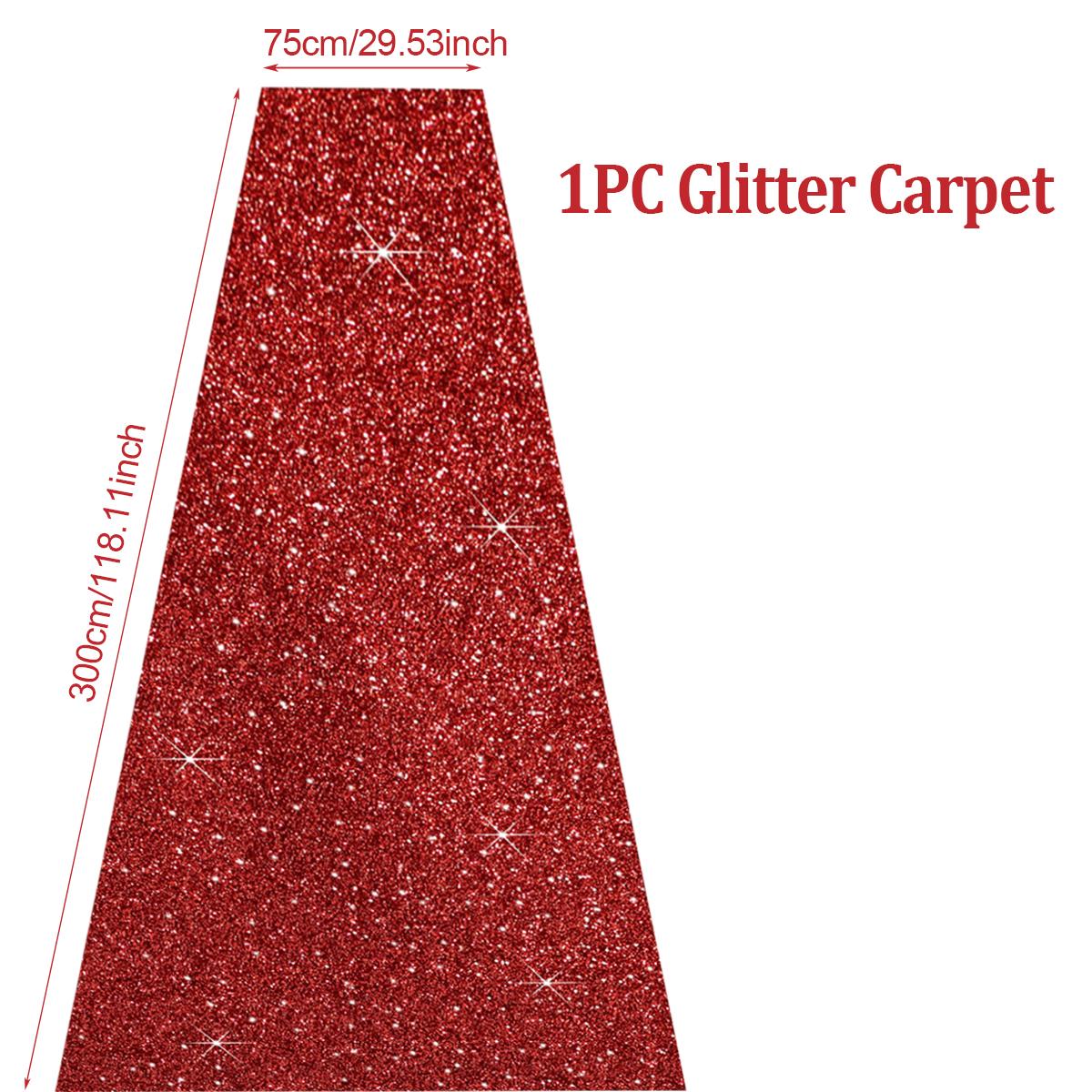 

Red Non-Woven Glitter Carpet Runway Sparkling Wedding Birthday Cristmas Thanksgiving Outdoor Accessories Banquet Corridor Carpet Other&Other