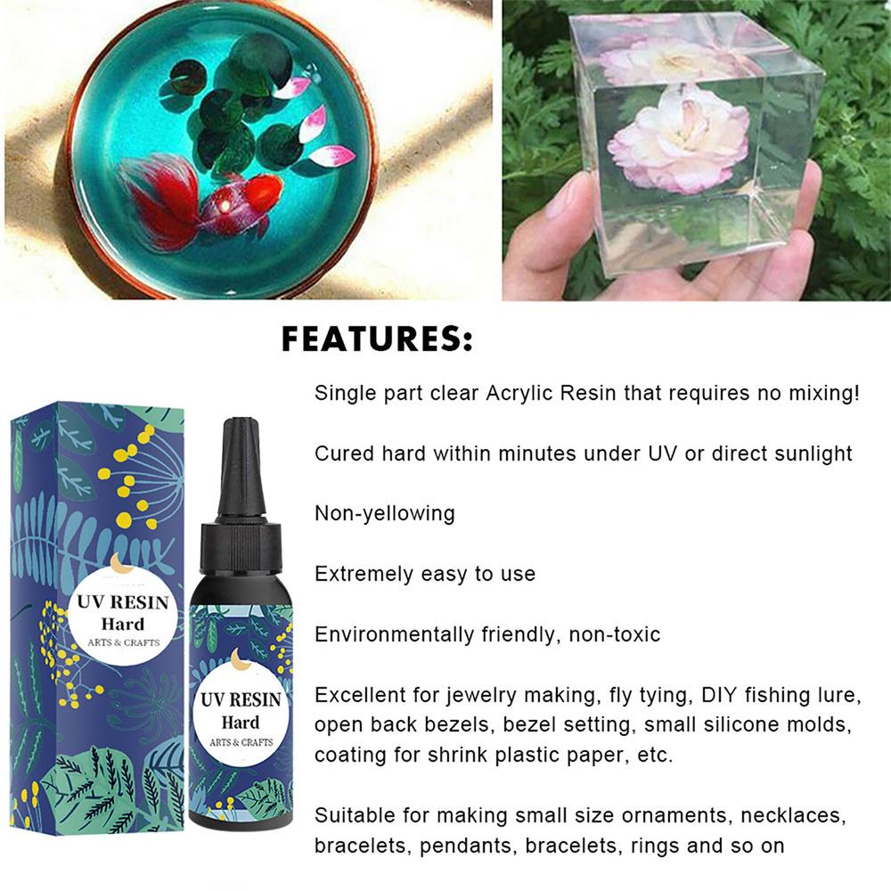 Transparent UV Glue Epoxy Resin Glue Hard Type Glue Craft Decoration Tool for DIY Resin Art  200g