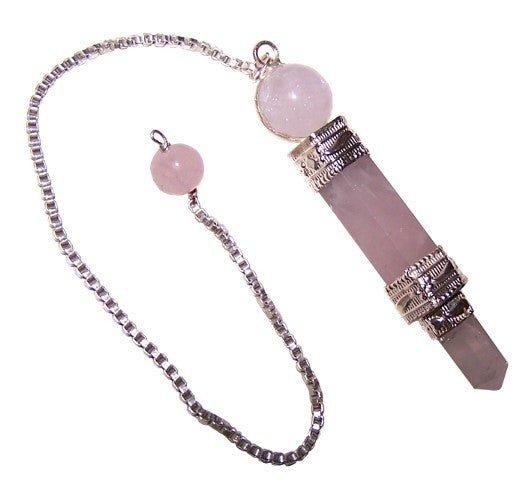 Rose Quartz Crystal Dowsing Pendulum