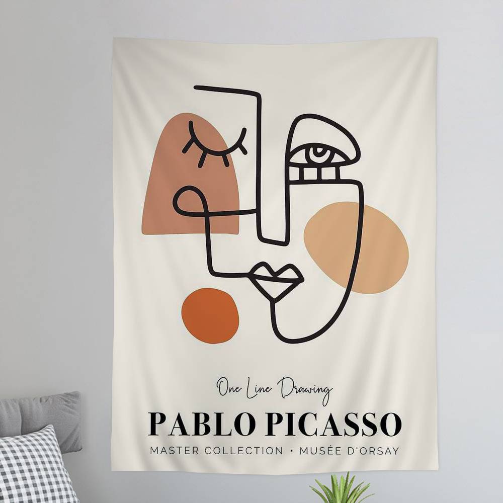 PPicasso Woman Anime Tapestry Hippie Flower Wall Carpets Dorm Decor Wall Hanging Home Decor