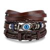 Batman Vintage Rope and Beads Multi-Layer Leather Bracelet Set for Men