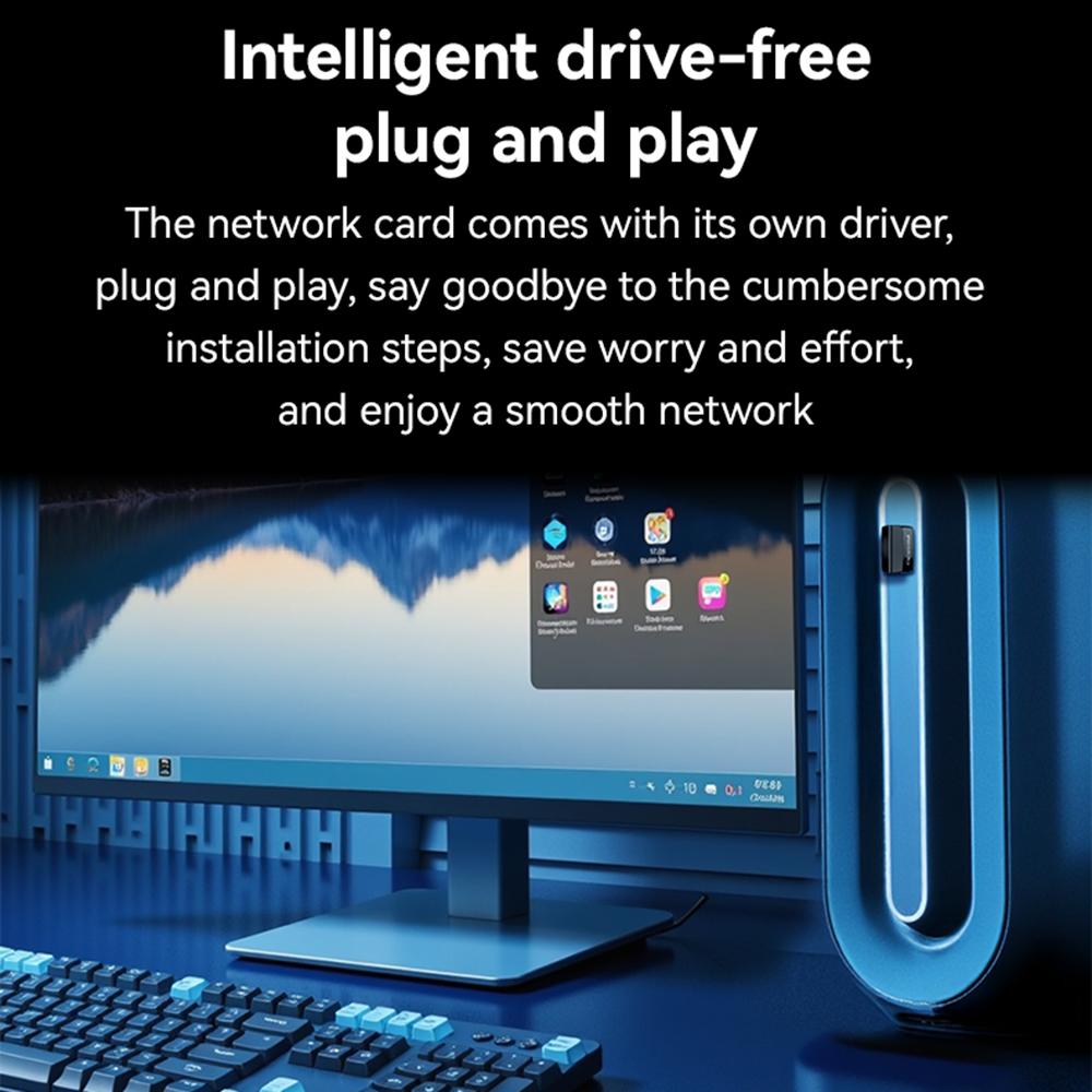 YESIDO WP10 WiFi4 Dongle 150Mbps High Speed USB Wireless Adapter with Built In Antenna