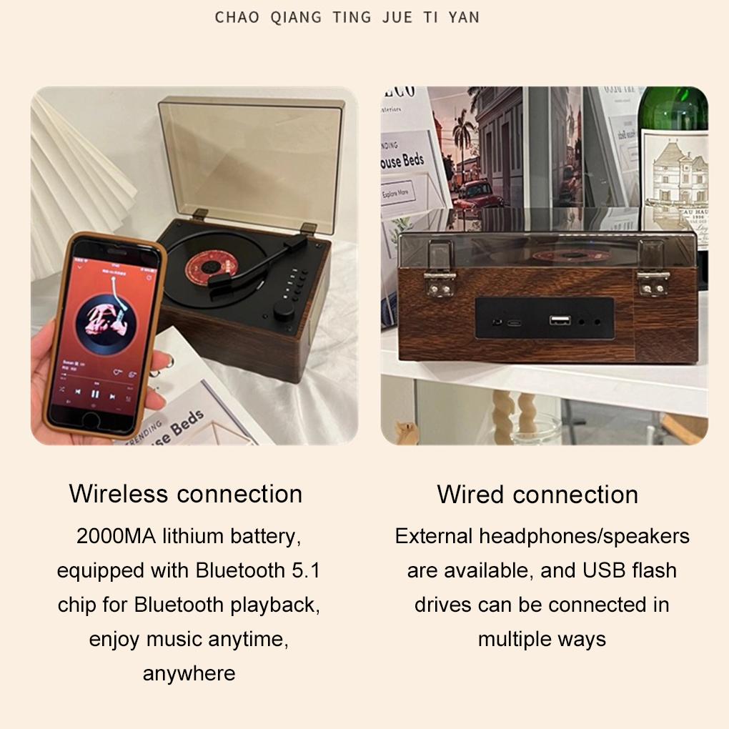 ABS Stylish Retro CD Player With USB And Bluetooth Connectivity Cd Player Bluetooth USB Flash Drives