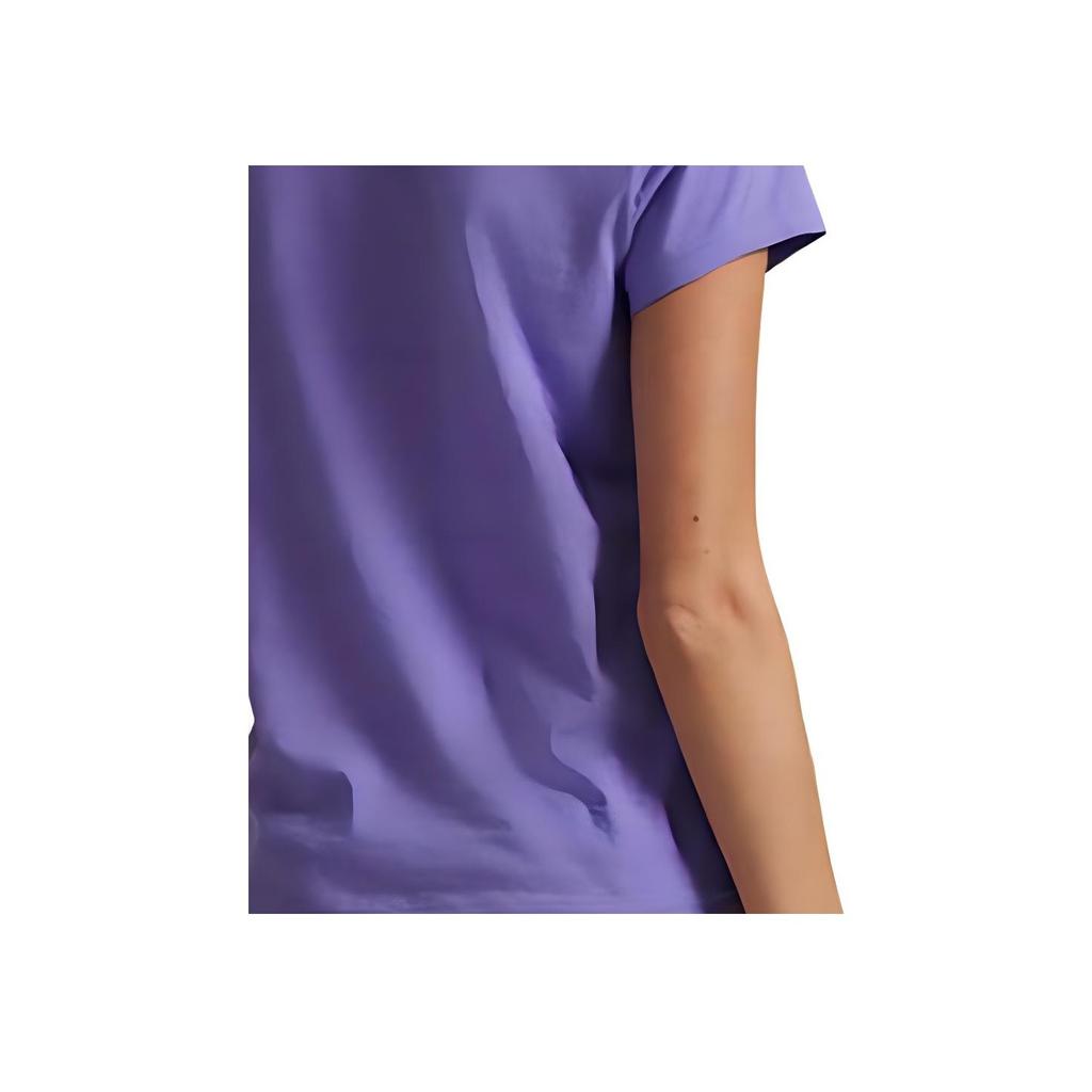 Polo Ralph Lauren Logo Embroidered Crew Neck Short Sleeve T-Shirt Women Tops Purple 211898698-030