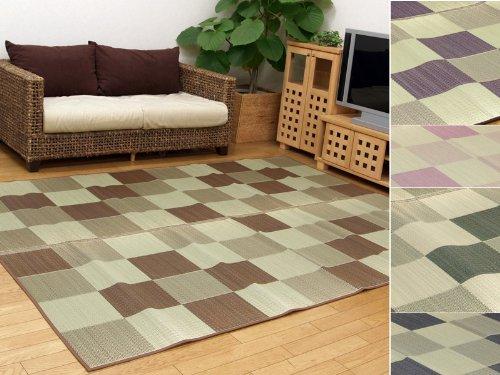 IKEHIKO Igusa Rug Carpet, Made in Japan, Block 2, Brown, 191 x 191 cm, 8220570
