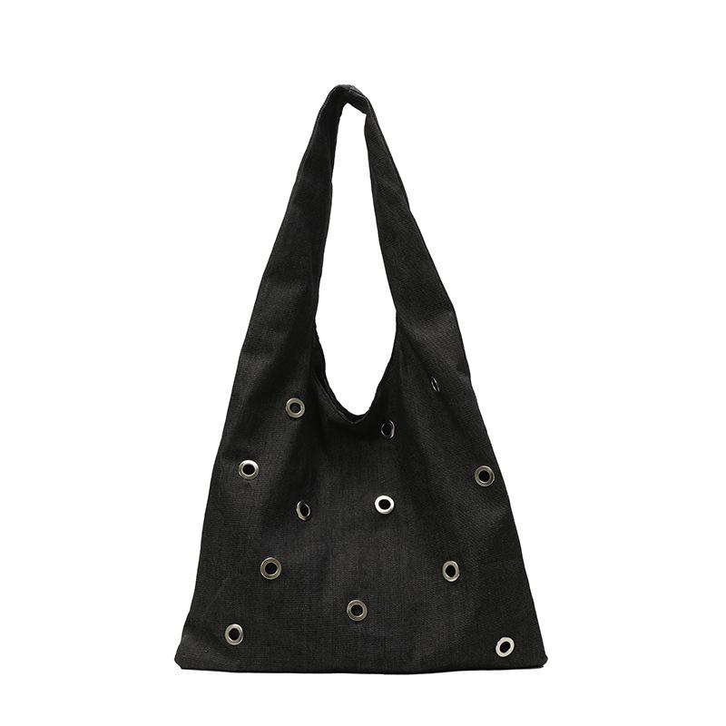 Niche Design Rivet Large-capacity Women's Single-shoulder Bag, Lightweight Shopping Bag Handbag