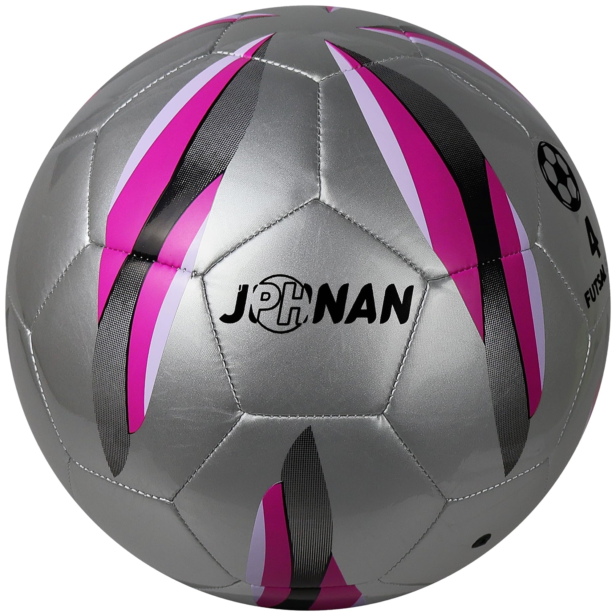 

JPHNAN Futsal Ball, Size 4, Low-Rebound Design | High-Durability TPU | For Indoor Practice & Games | Silver + Purple | Size 4 Ball (Suitable for Eleme
