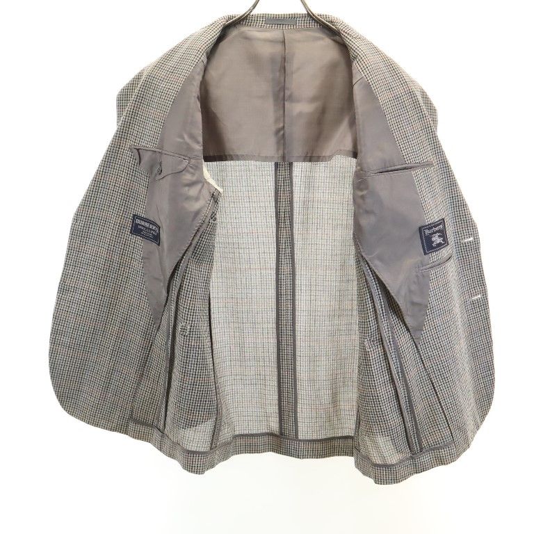 Burberrys Sanyo Shokai Made in Japan Check Pattern Linen Blend Wool tailored jacket Men's Used