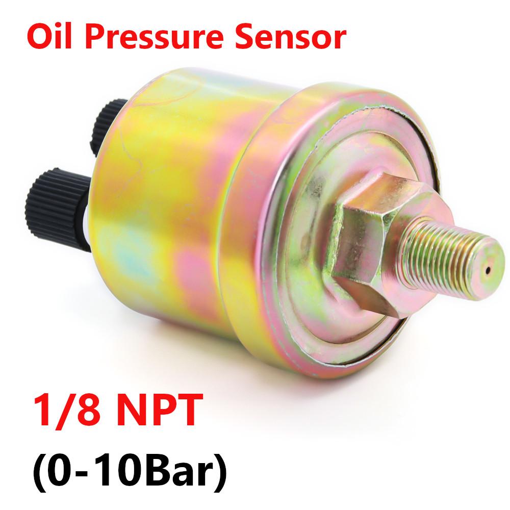 HD 52MM Pointer Oil Press Meter 7 Colors LED 0-10 Bar 0-150 PSI Oil Pressure Gauge NPT1/8 Pressure Sensor Pressure Measurement