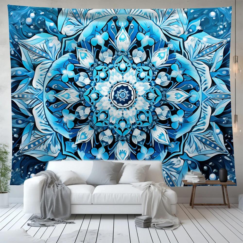 Blue Magic Circle Pattern Decoration Bedroom Living Room Tapestry Home Wall Decoration Tapestry