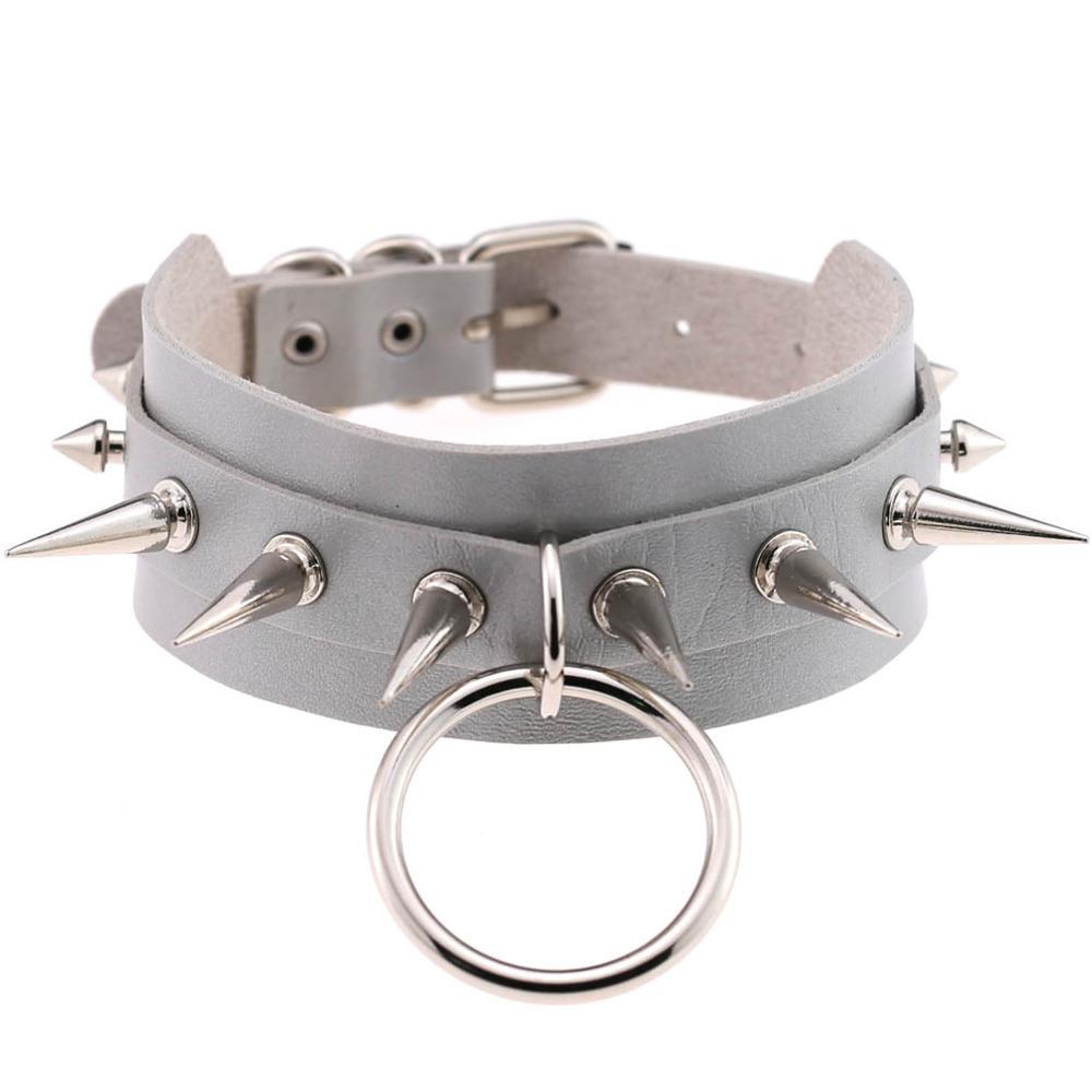 Black Spike Choker Goth  Punk Harajuku  Collar Belt Necklace Pu Leather Chocker  Cosplay Club Party  Festival Jewelry