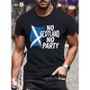 GILDAN Men'S Scottish Salt Cross Flag T-Shirt - A Slogan That Says 'No Scotland, No Party', This Casual Short-Sleeve Tee Features The Scottish