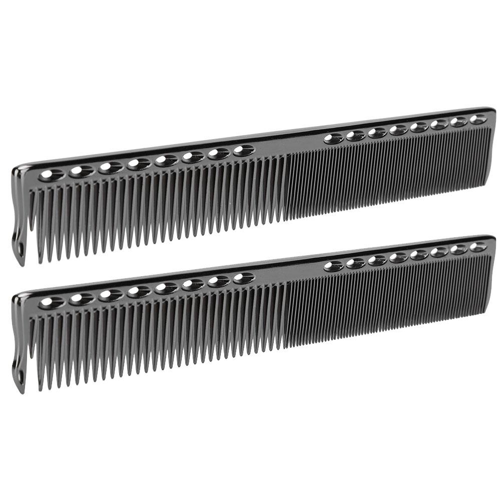 

2 шт. Професійний гребінець для стрижки з нержавіючої сталі, салонний гребінець для перукарського мистецтва, інструмент для укладання, чорний чорний