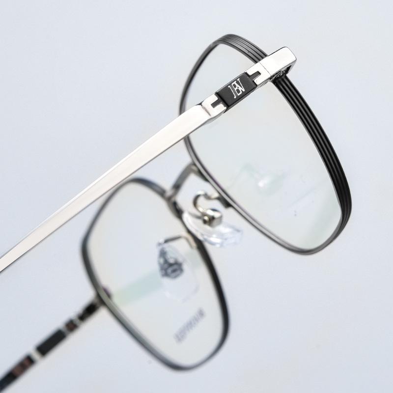 Bestfen BW9905B Retro Polygonal Titanium Wide Rim High-Power Myopia Eyeglass Frame