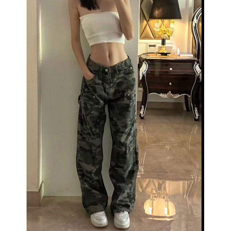 

Women s Camouflage Summer Retro Hip-Hop Casual Jeans - High Street Fashion L камуфляжний