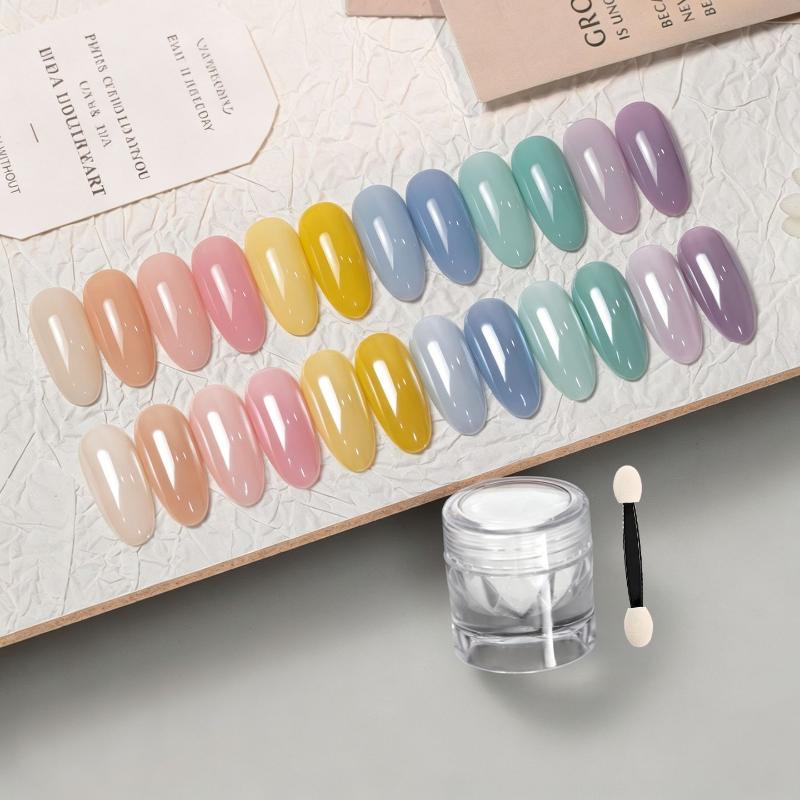 Iridescent Moonlight Pearl White Nail Powder 0.4g 1 Set Glossy Mirror Effect for Wedding Nail Art Design Decoration