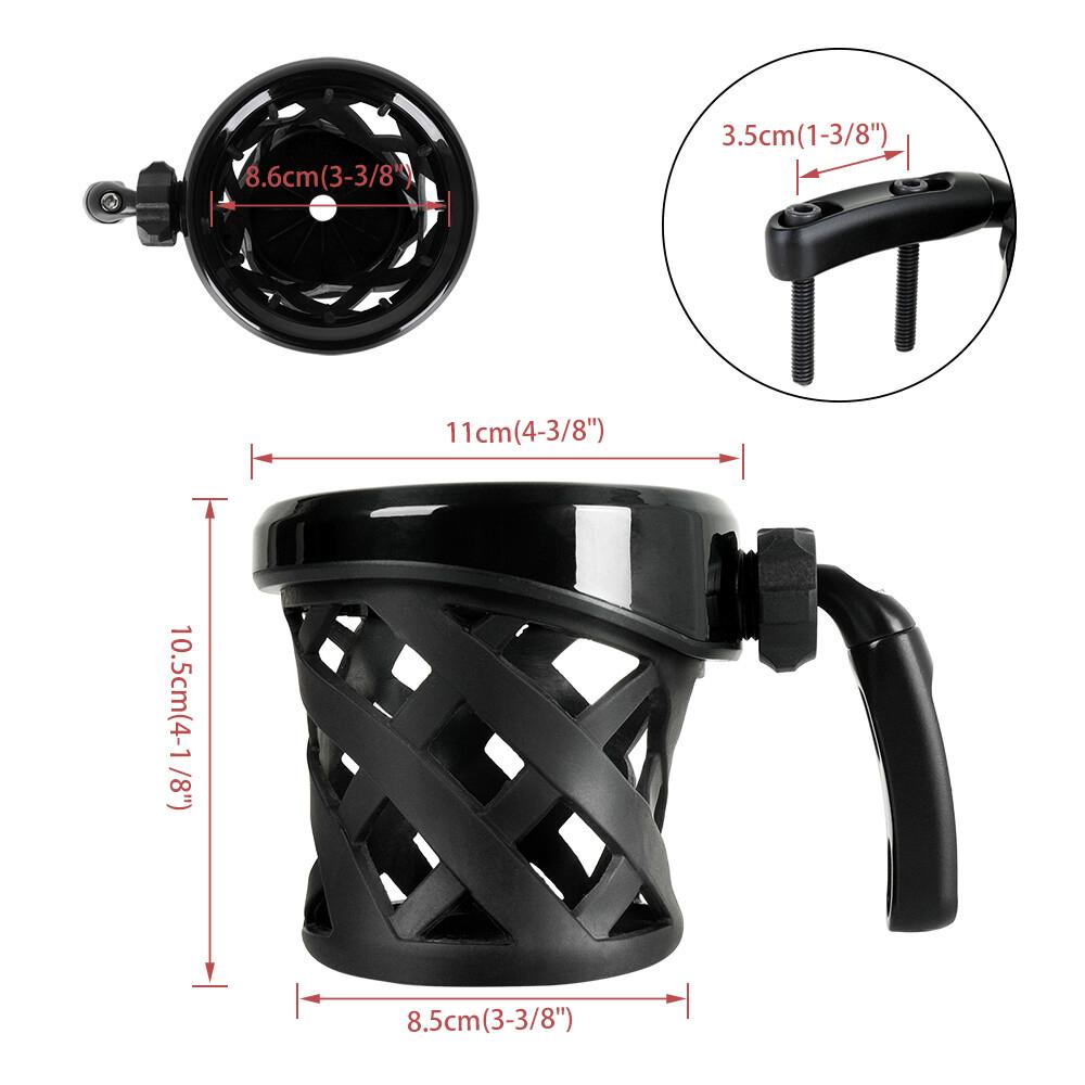 Motorcycle Handlebar Drink Cup Holder W/Mesh Basket Mount Universal