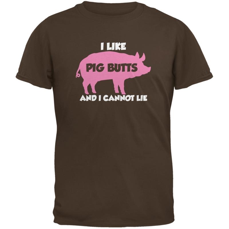 I Like Pig Butts And Cannot Lie Brown Adult T Shirt - Men s Summer Cotton Graphic Tee S разноцветный