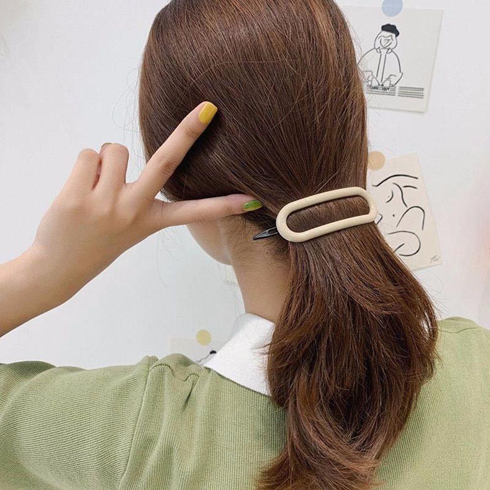 

Korean Sweet Candy Color Girl Oval Shape Resin Headwear Hairpin Duckbill Clip Hair Clips оранжевый